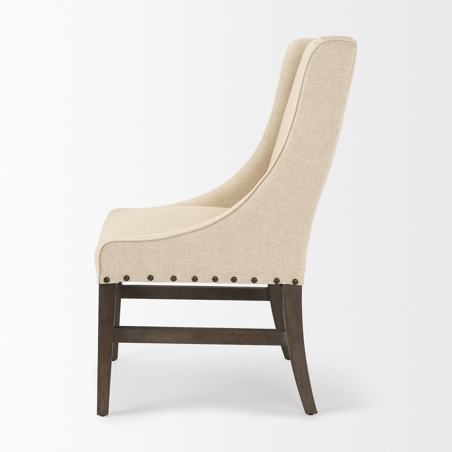 Kensington I Cream Fabric and Solid Wood Dining Chair