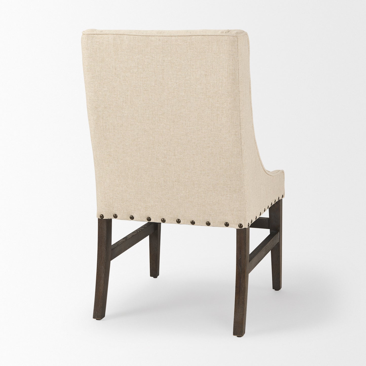 Kensington I Cream Fabric and Solid Wood Dining Chair