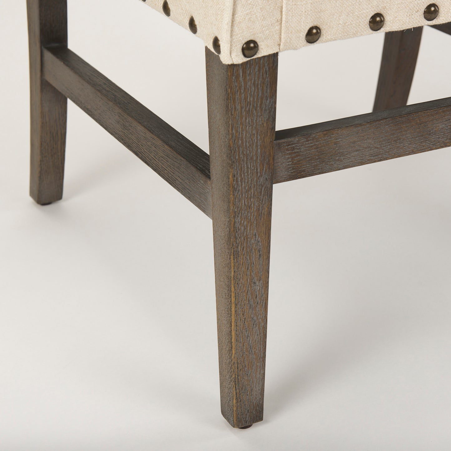 Kensington I Cream Fabric and Solid Wood Dining Chair