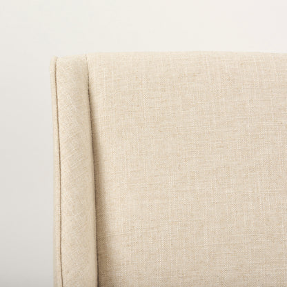 Kensington Cream Fabric Seat Brown Wood Frame Counter Stool