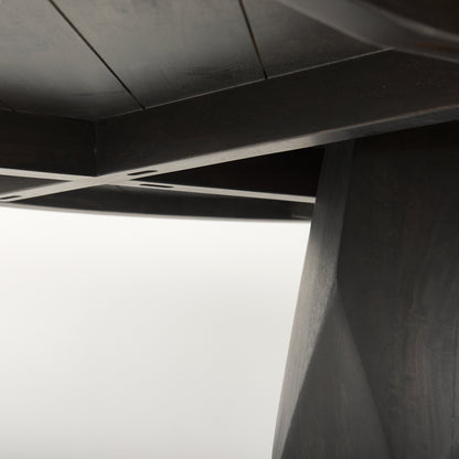 Fitzgerald 60" Round Brown Solid Wood Top & Base Dining Table