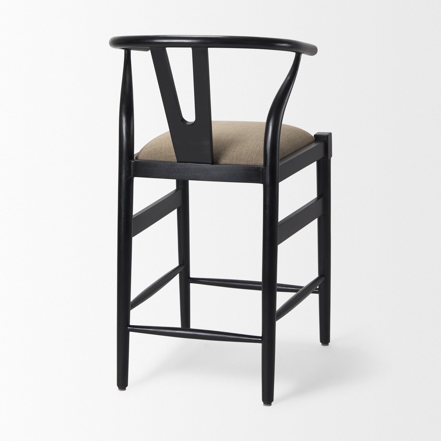 Trixie Black Wood Frame w/ Dark Taupe Fabric Seat Counter Stool