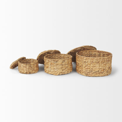 Kea Set of 3 Nesting Water Hyacinth Boxes with Lids
