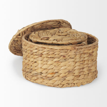 Kea Set of 3 Nesting Water Hyacinth Boxes with Lids