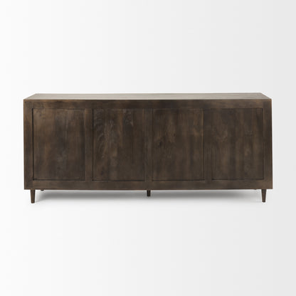 Tucker Dark Brown w/ Carved Arch Pattern 4 Door Sideboard