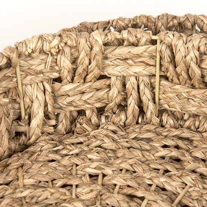 Haini Set of 2 Large Basketweave Seagrass Trays w/ Loop Handles