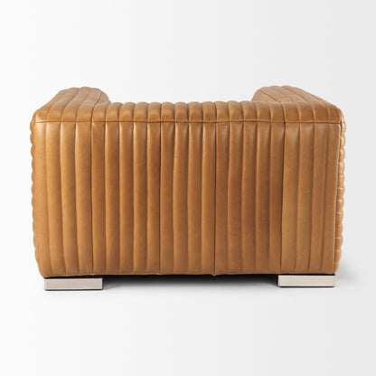 Ricciardo Cognac Leather Upholstered Arm Chair