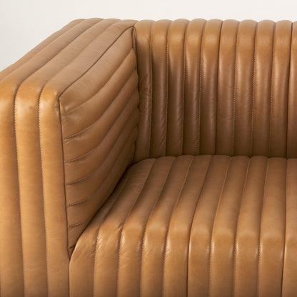 Ricciardo Cognac Leather Upholstered Arm Chair