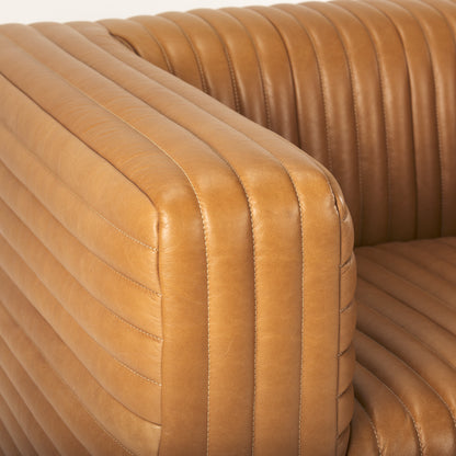 Ricciardo Cognac Leather Upholstered Arm Chair