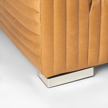 Ricciardo Cognac Leather Upholstered Arm Chair