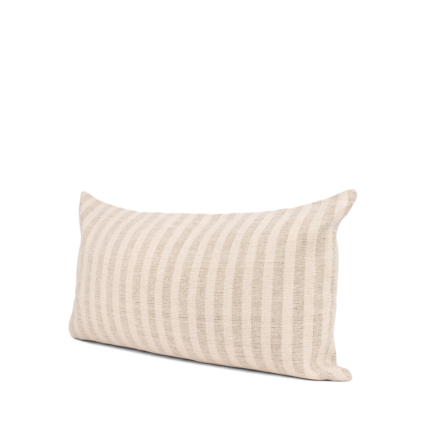Jace Cream w/ Beige Stripe Lumbar Decorative Pillow Cover