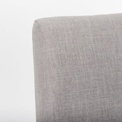 Palisades Grey Fabric Wrap Brown Wooden Frame Dining Chair