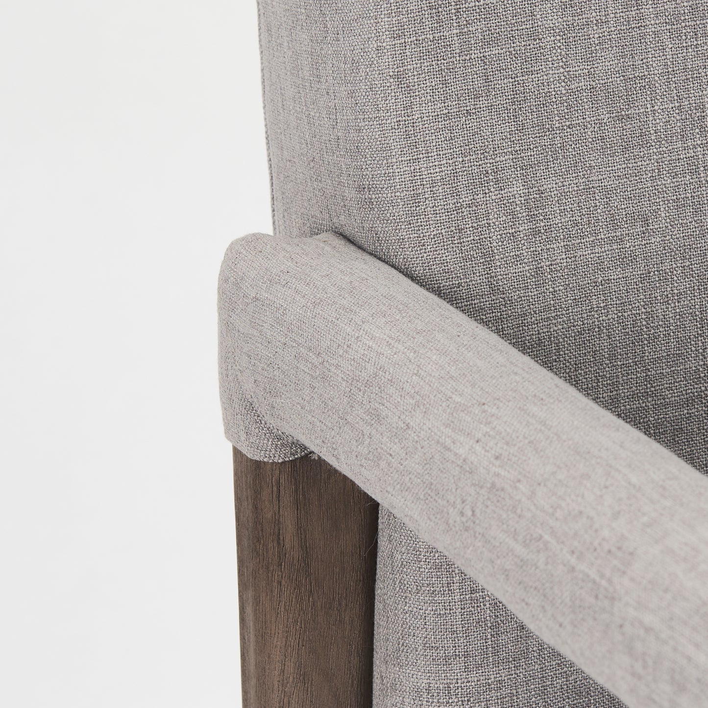 Palisades Grey Fabric Wrap Brown Wooden Frame Dining Chair