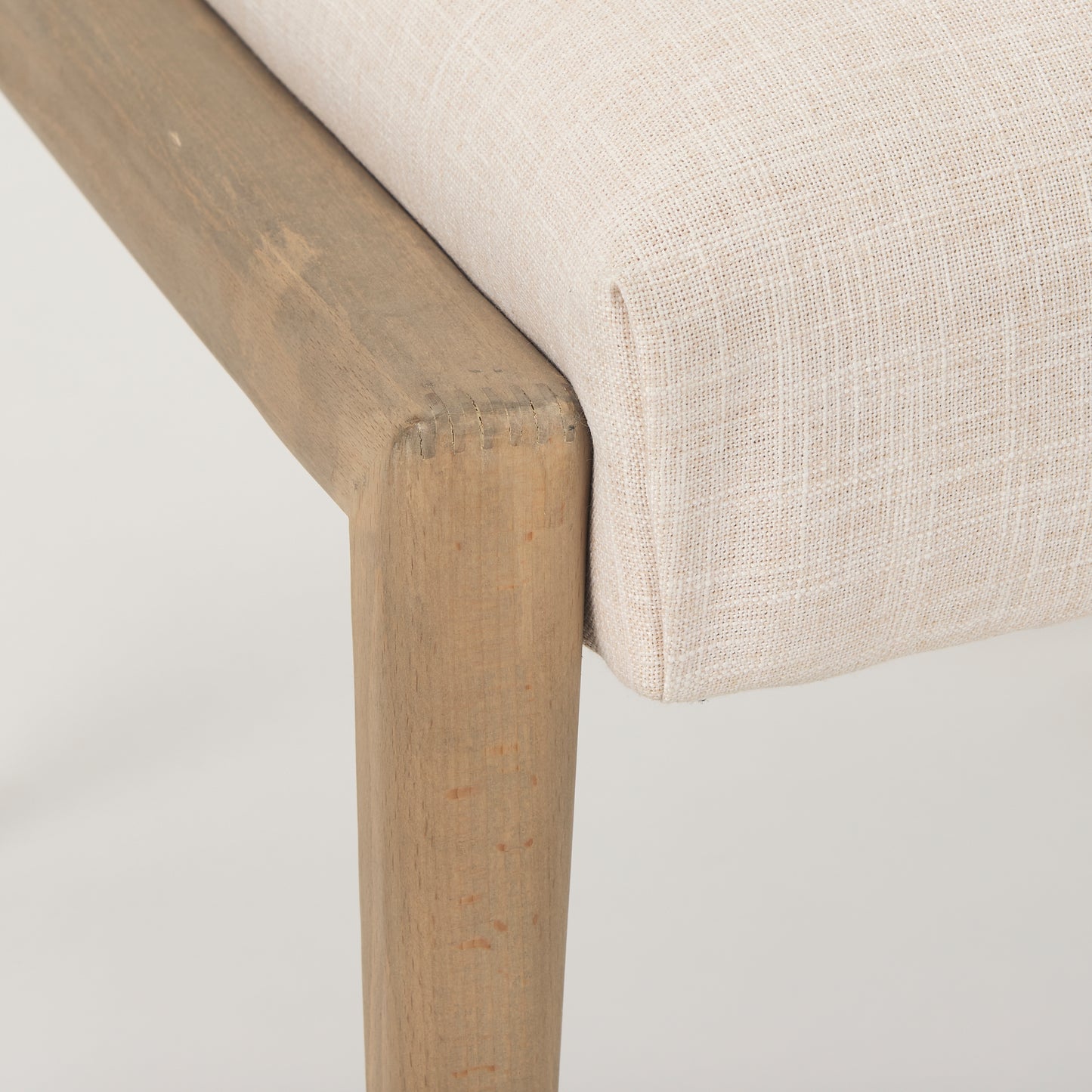 Palisades Cream Upholstery w/ Solid Wood Armless Dining Chair