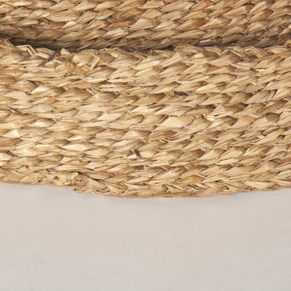 Ulana Set of 3 Round Nesting Seagrass Trays w/ Loop Handles