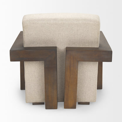 Sovereign Oatmeal Fabric Upholstered w/ Solid Wood Frame Accent Chair