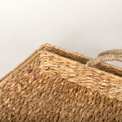 Hona Set of 2 Large Recatangular Nesting Water Hyacinth Trays