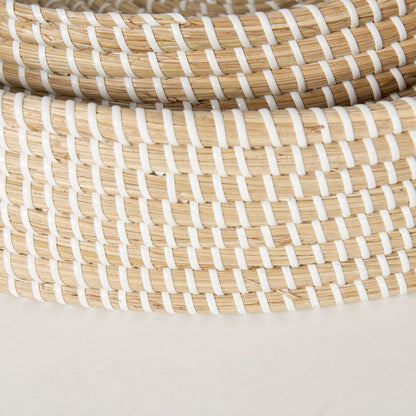 Kalama Set of 2 Large Round Seagrass Trays w/ Handles