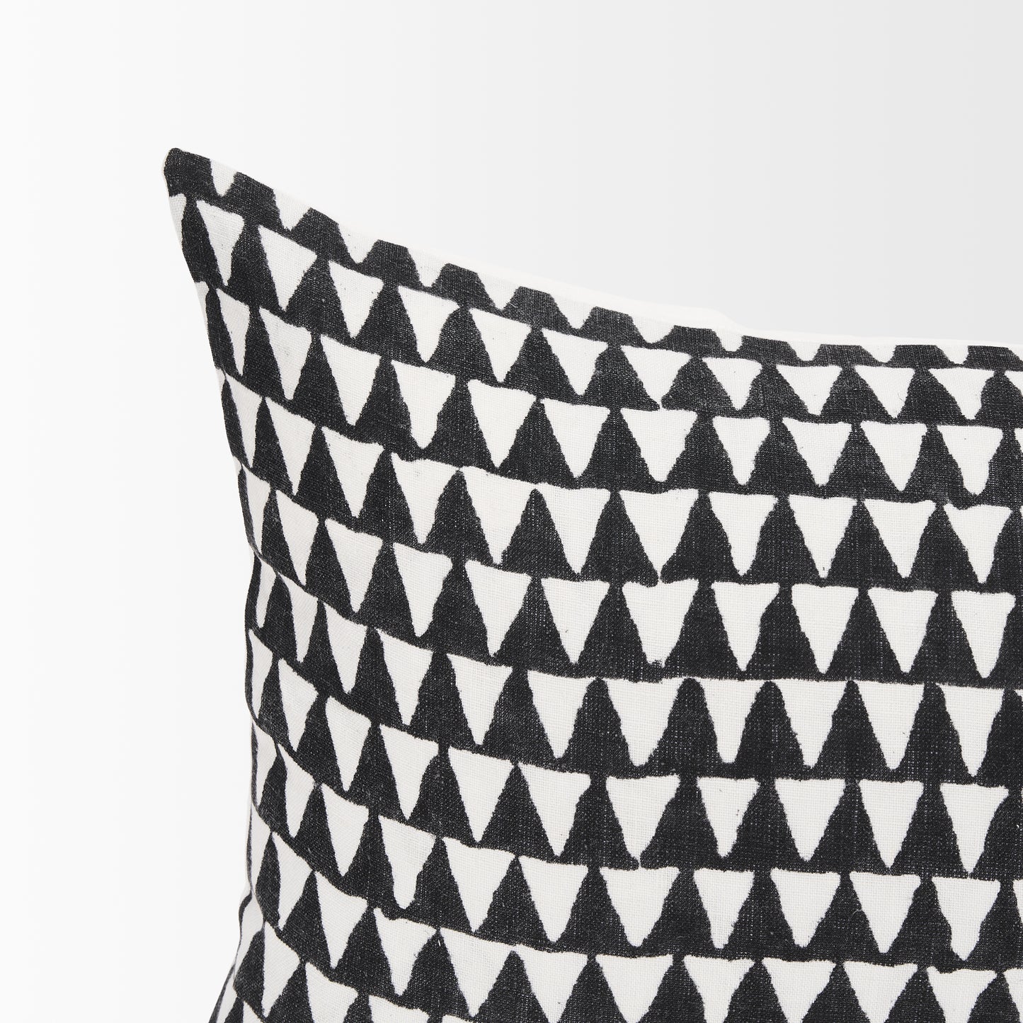 Jolie Cream w/ Black Print Linen Lumbar Decorative Pillow Cover