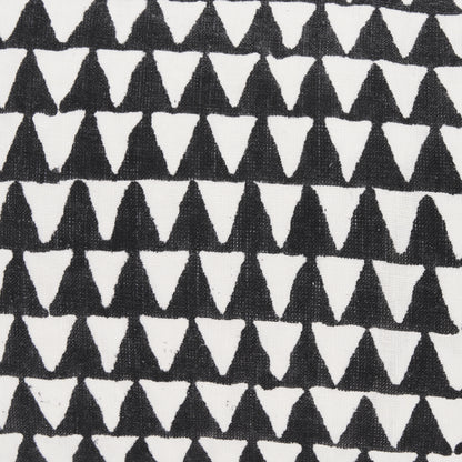 Jolie Cream w/ Black Print Linen Lumbar Decorative Pillow Cover