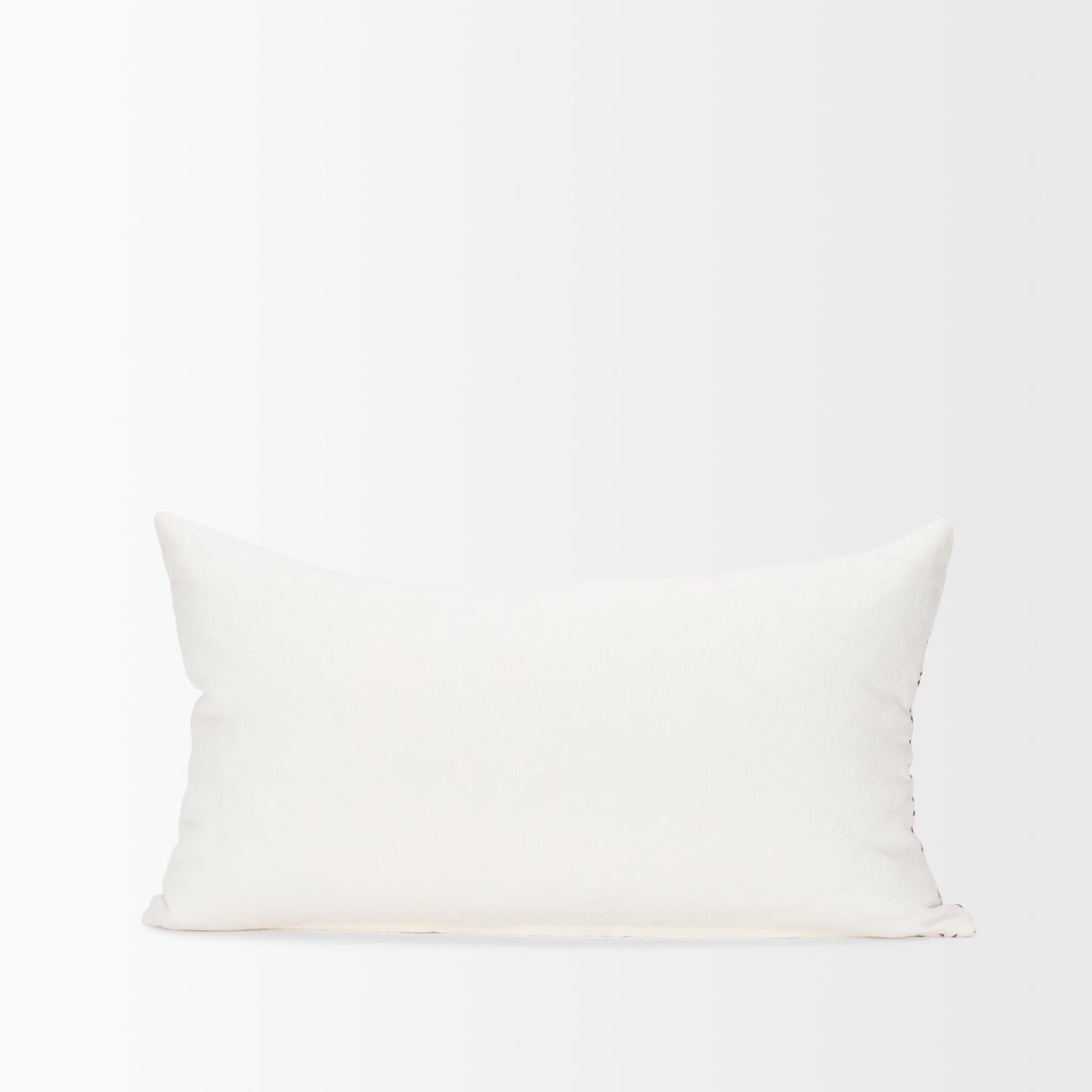 Jayden Cream w/ Merlot Print Linen Lumbar Decorative Pillow Cover