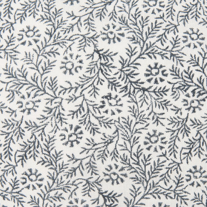 Jayne Cream w/ Indigo Print Linen Lumbar Decorative Pillow Cover