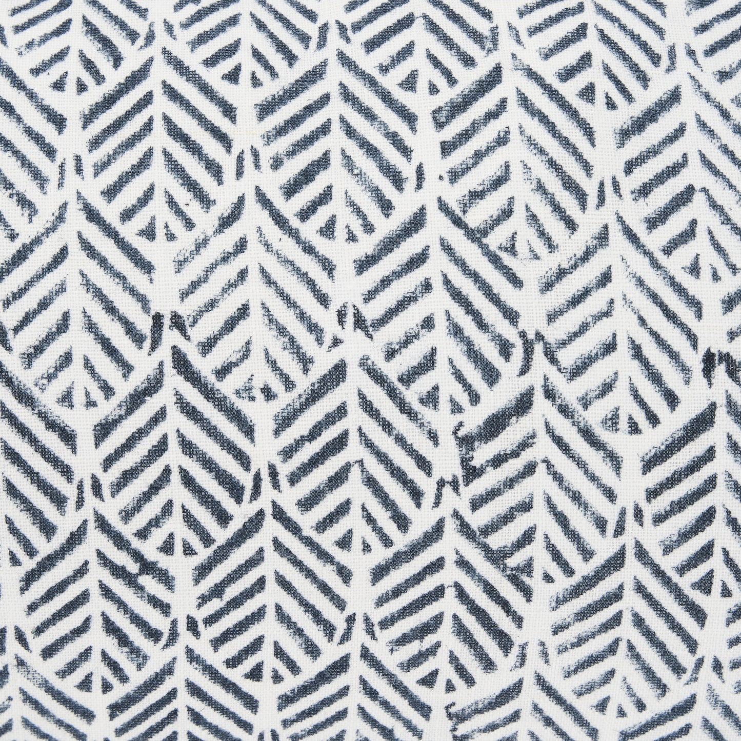 Janelle Cream w/ Indigo Print Linen Lumbar Decorative Pillow Cover