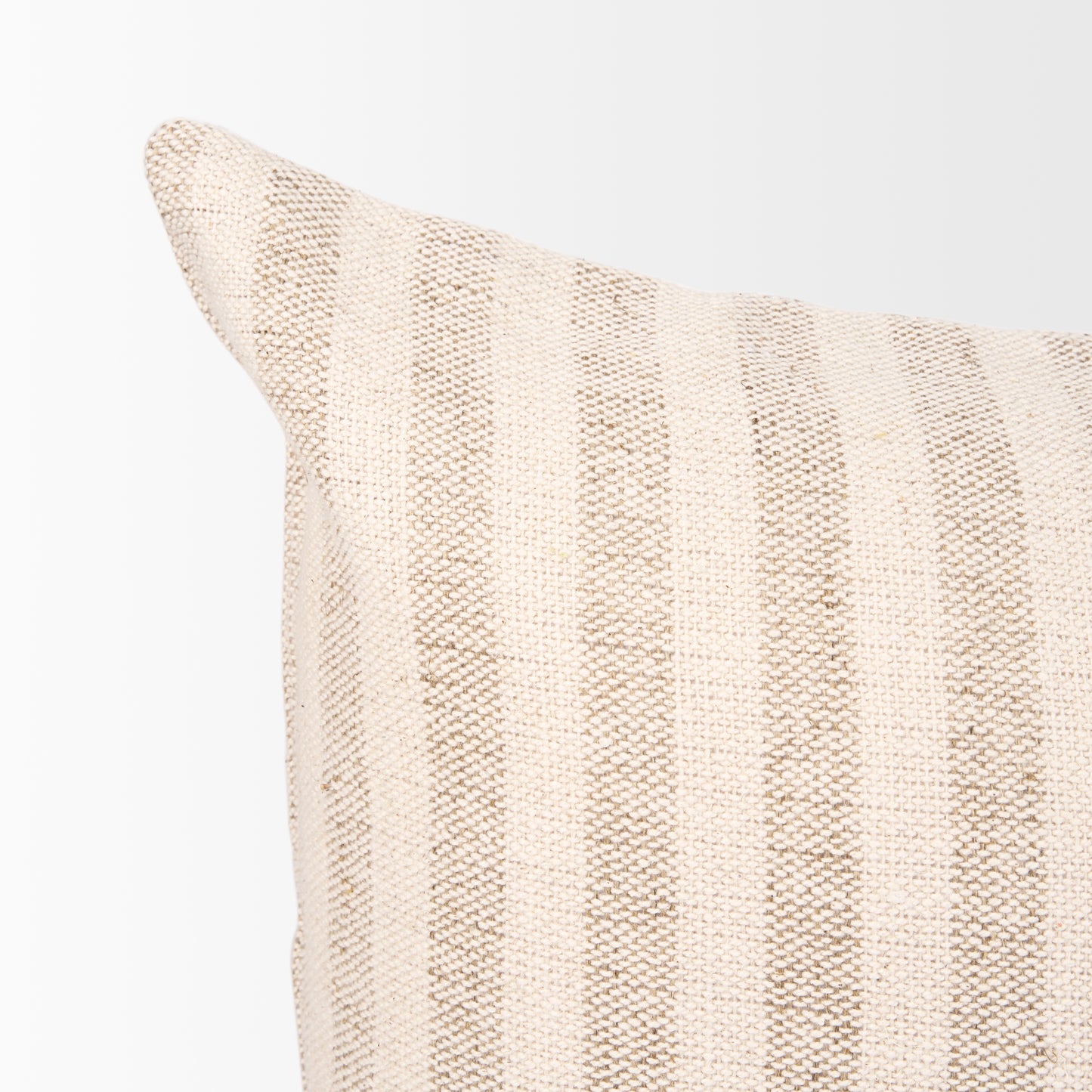 Jace Cream w/ Beige Stripe Lumbar Decorative Pillow Cover