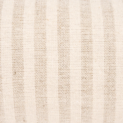 Jace Cream w/ Beige Stripe Lumbar Decorative Pillow Cover