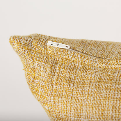 Jacklyn Mustard Linen Square Decorative Pillow Cover