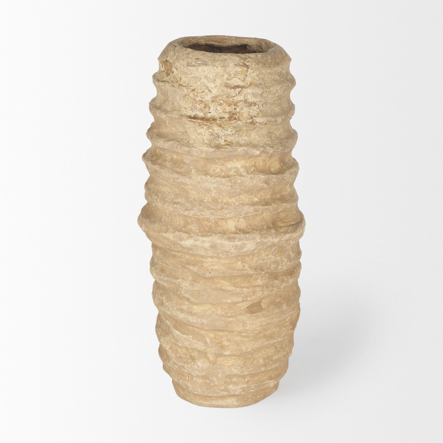 Kamli Small Beige Paper Mache Vase