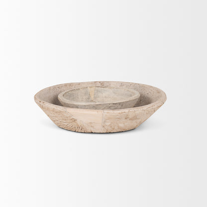Nikita Set of 2 Large Light-Wash Reclaimed Wood Bowls