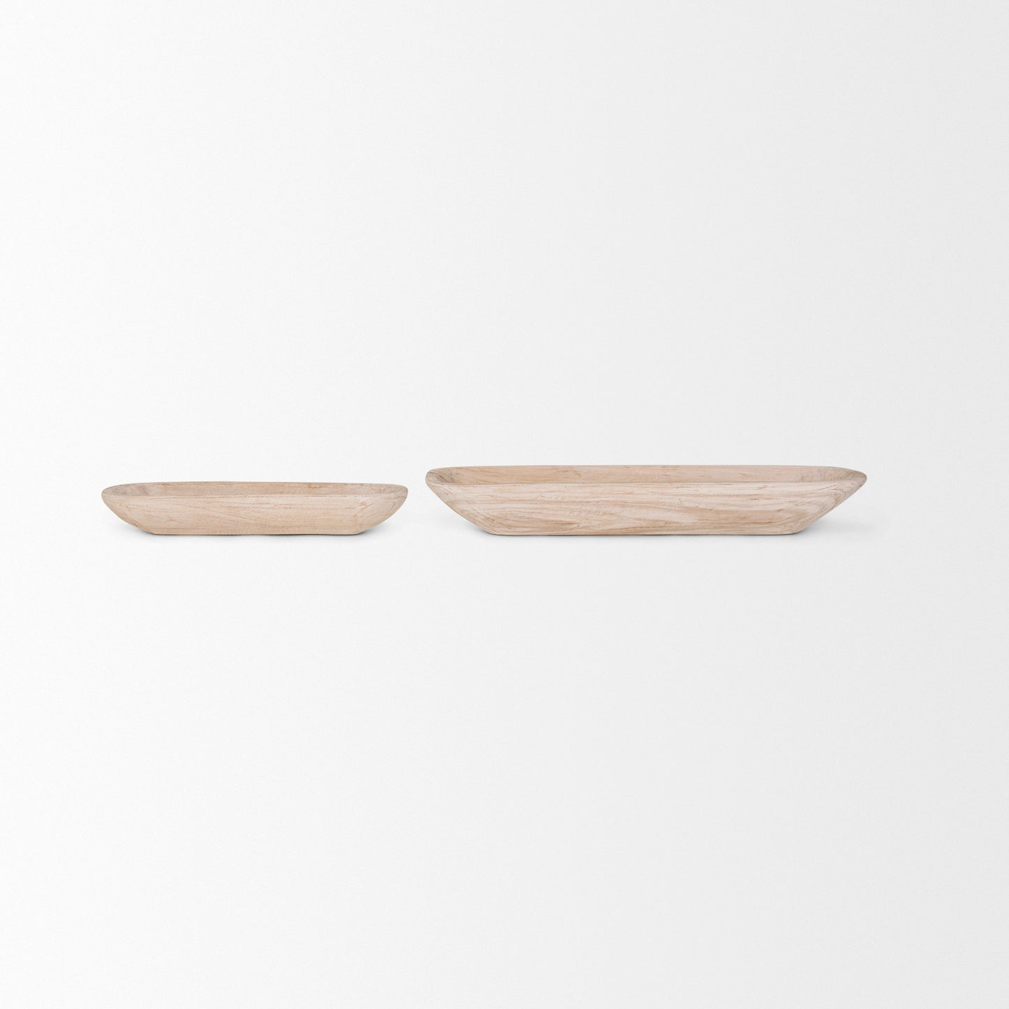 Athena Set of 2 Extra Large Light-Wash Reclaimed Wood Trays