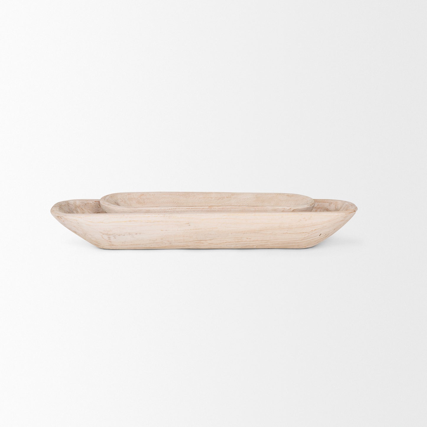 Athena Set of 2 Extra Large Light-Wash Reclaimed Wood Trays