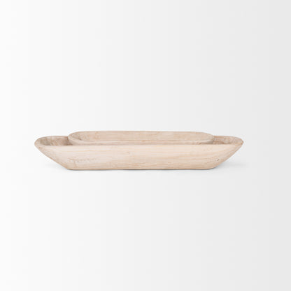 Athena Set of 2 Extra Large Light-Wash Reclaimed Wood Trays