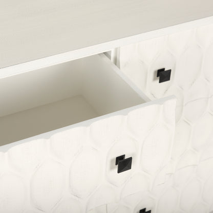 Savannah White Fir Veneer w/ Gray Metal 6-Drawer Sideboard