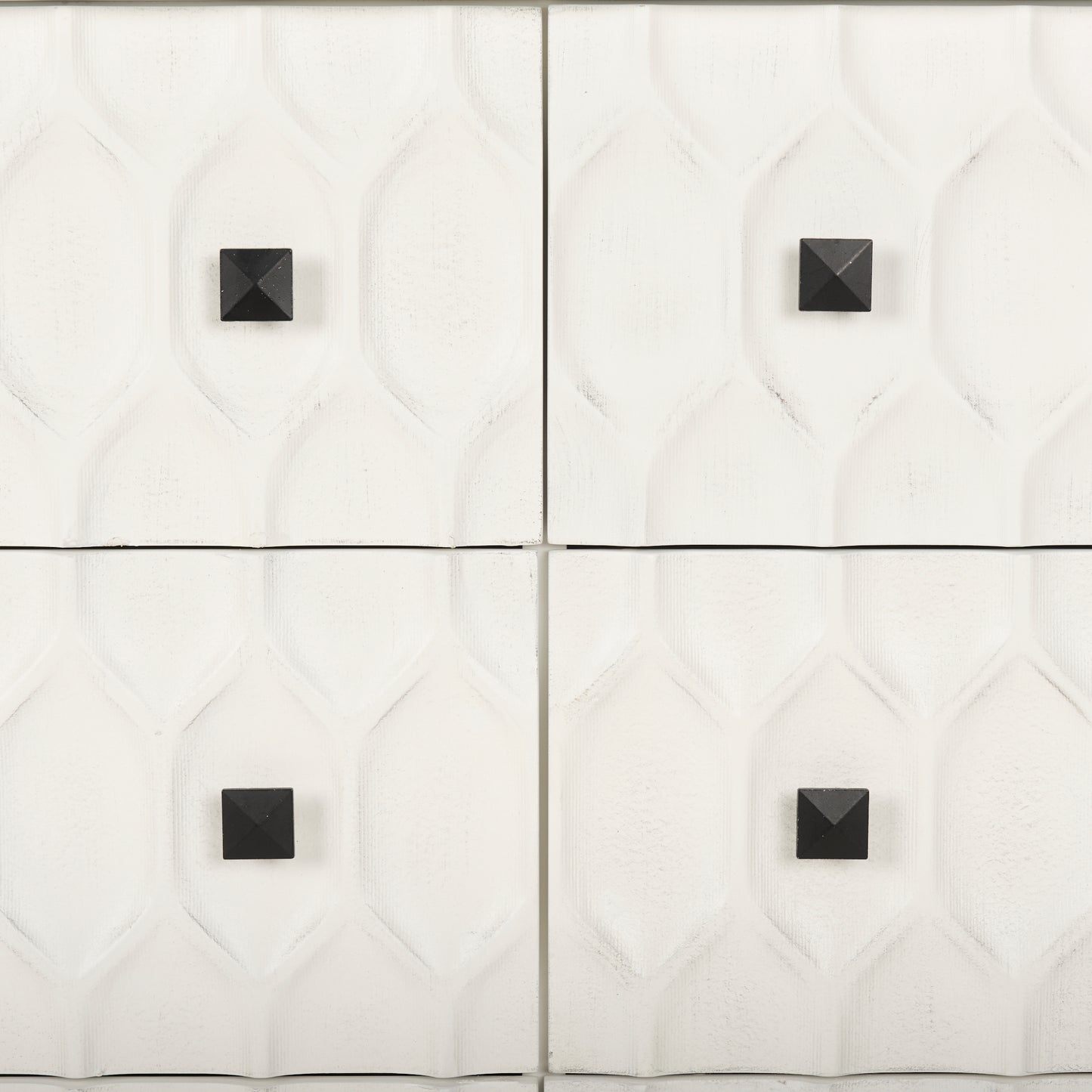 Savannah White Fir Veneer w/ Gray Metal 6-Drawer Sideboard