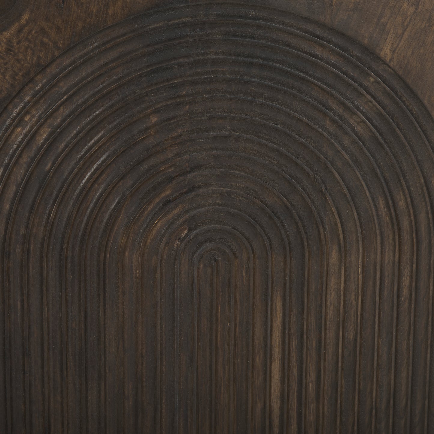 Tucker Dark Brown Wood w/ Carved Arch Pattern 2 Door Cabinet