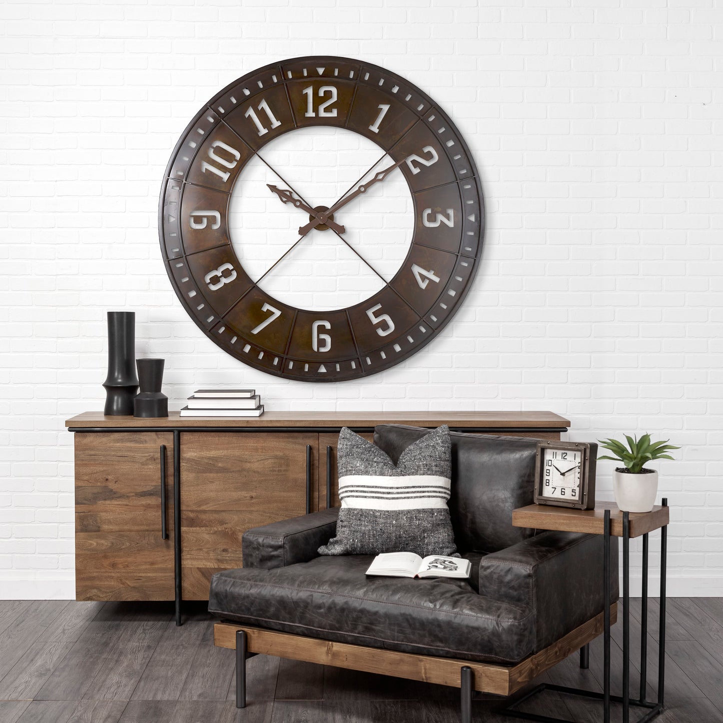 Newcastle 56.5" Giant Oversize Industrial Wall Clock