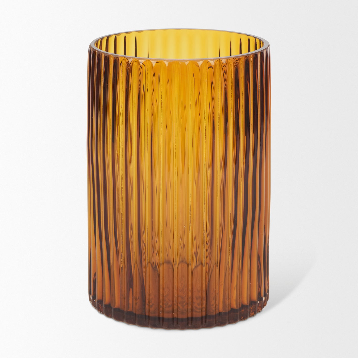 Dawn Short Amber Glass Vase