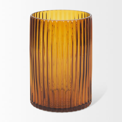 Dawn Short Amber Glass Vase