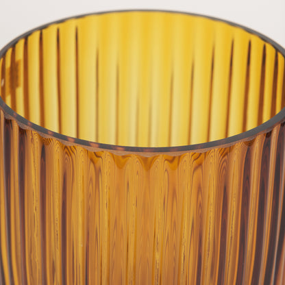 Dawn Short Amber Glass Vase