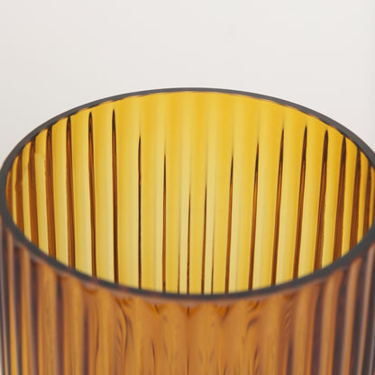 Dawn Short Amber Glass Vase