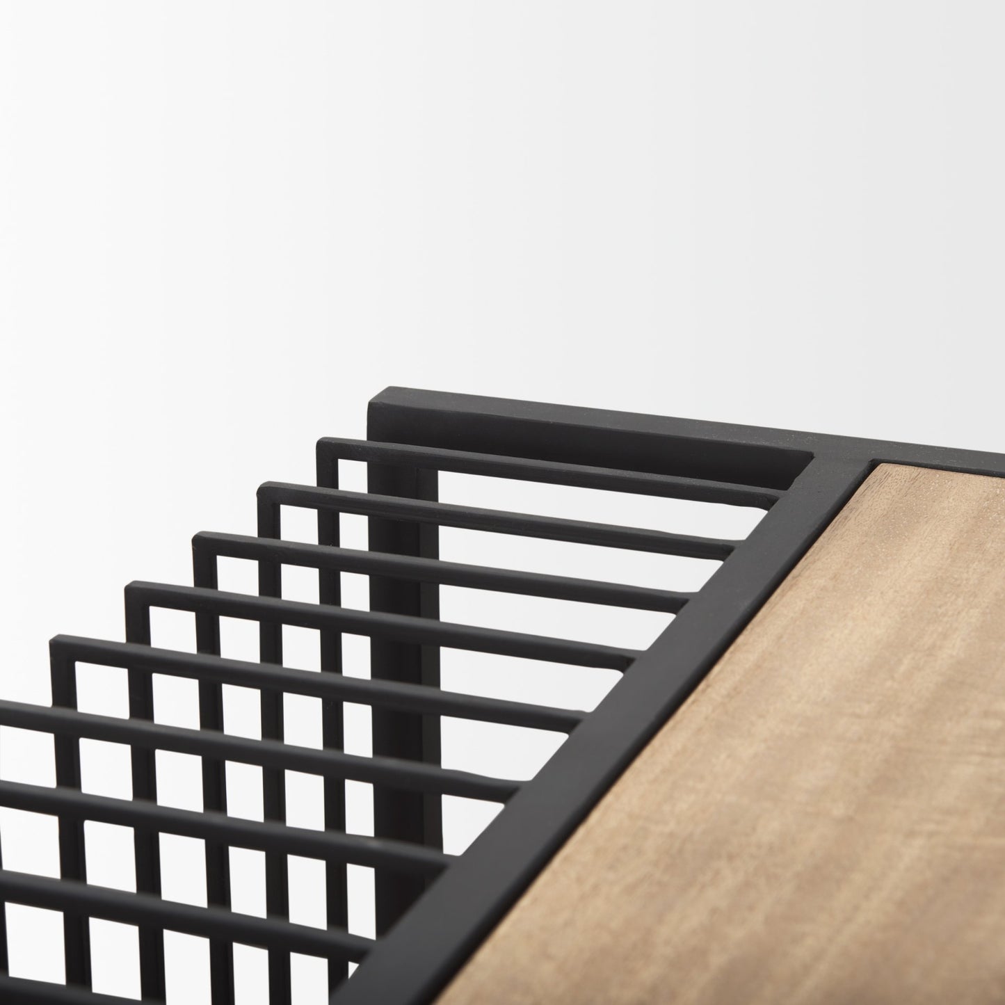 Miles Black Metal w/ Light Wood Nesting End/Side Table