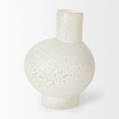 Heket Short White Glass Vase
