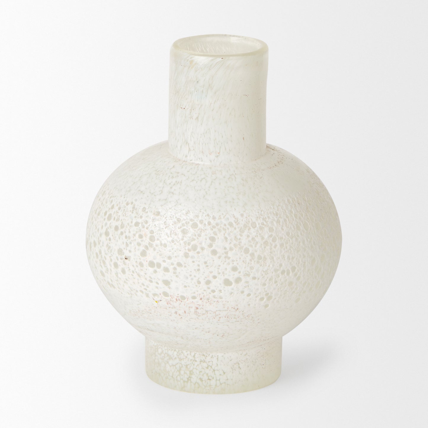 Heket Short White Glass Vase