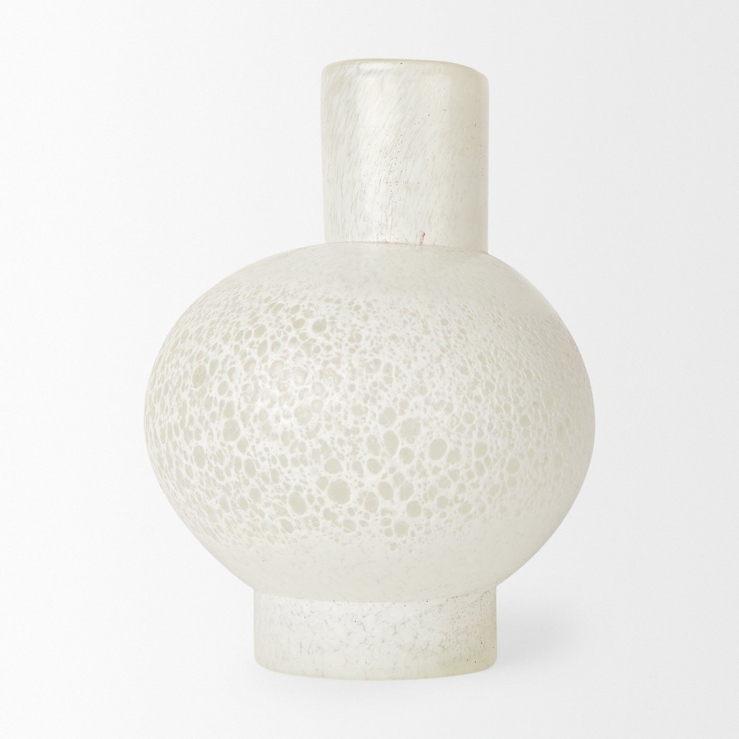 Heket Short White Glass Vase