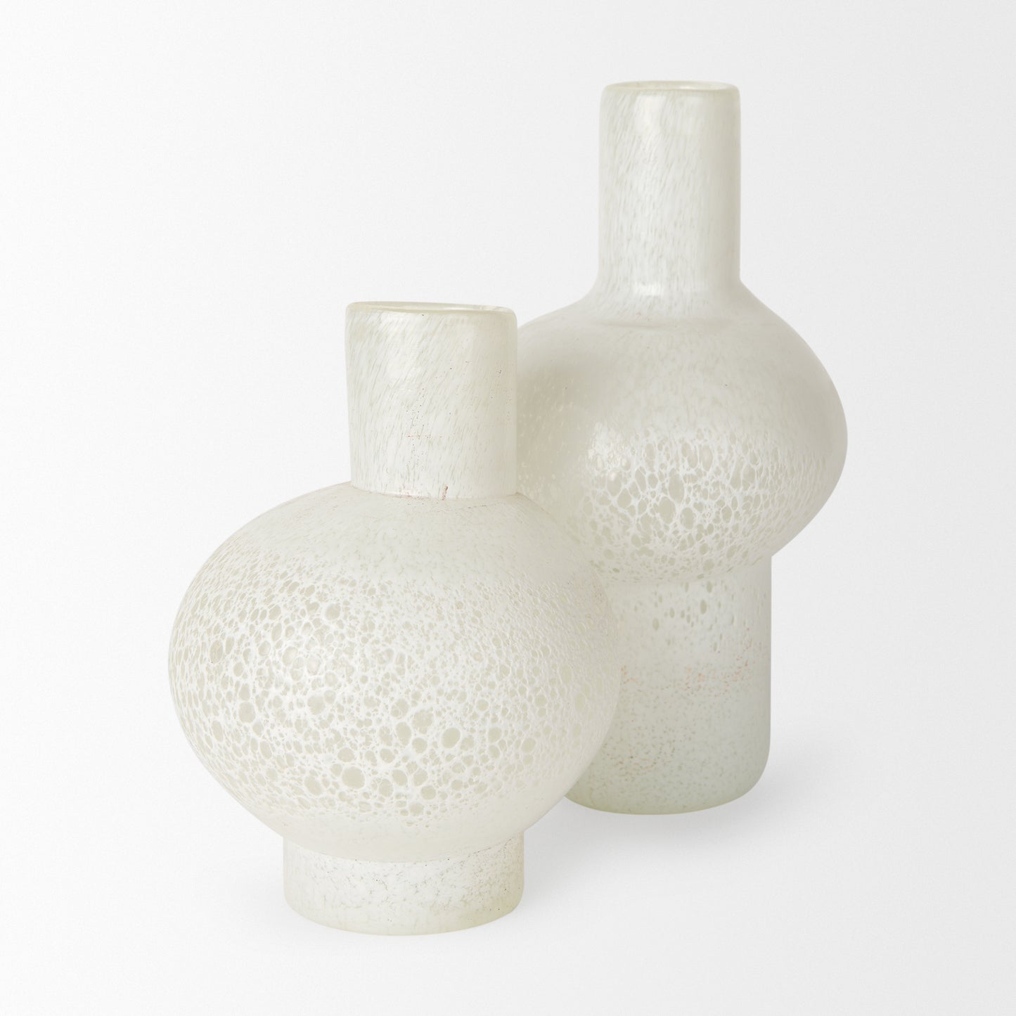 Heket Short White Glass Vase