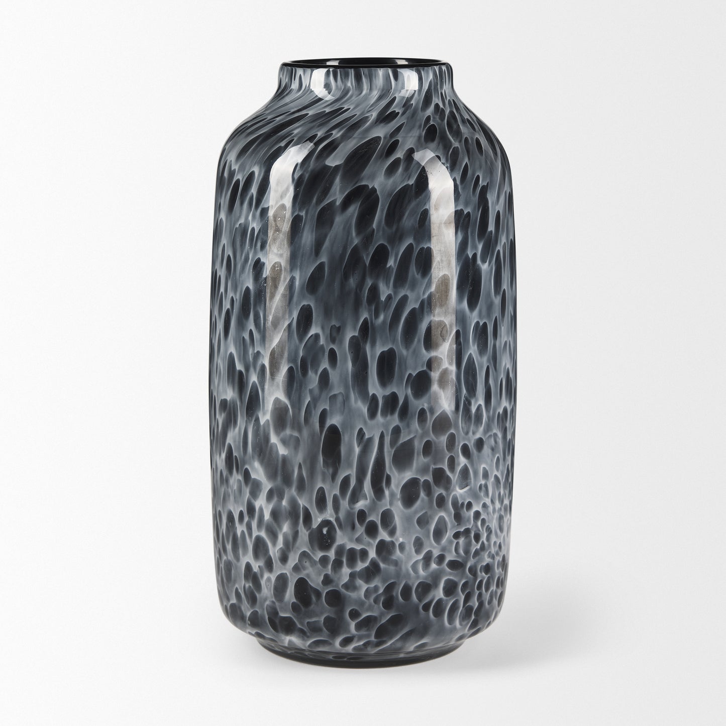 Masai Medium Black Mottled Glass Vase