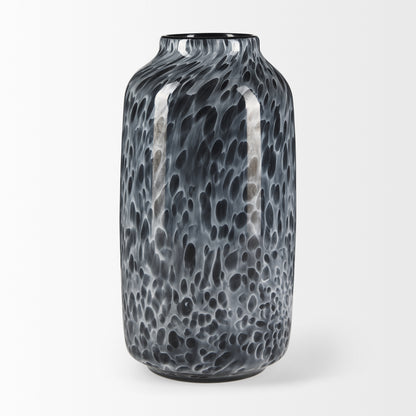 Masai Medium Black Mottled Glass Vase
